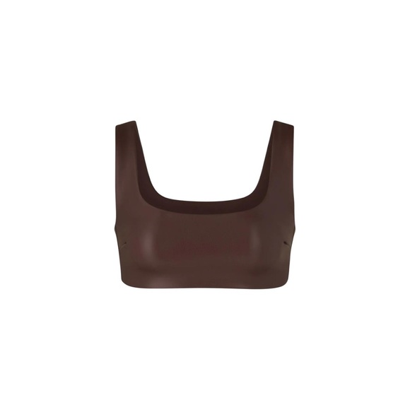 Skims Faux Leather Bralette in Jasper - Picture 10 of 10